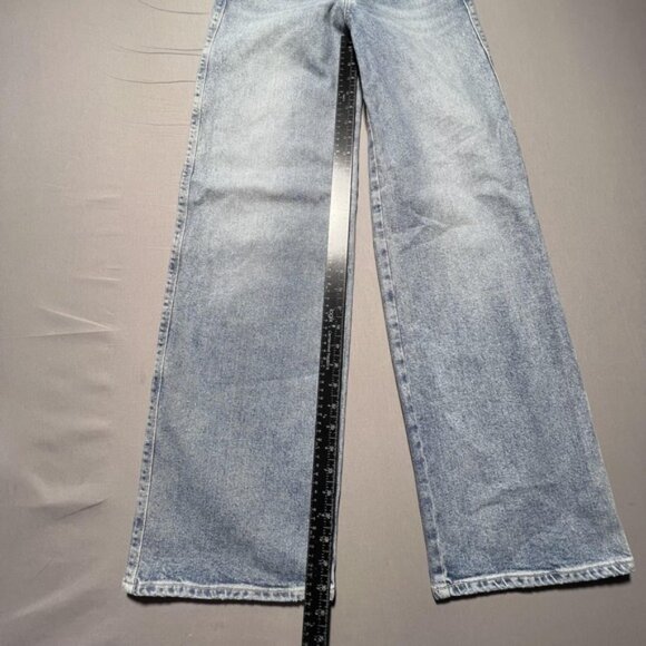 PAIGE Sasha Wide Leg Jeans Womens 25 Khristen Distressed Wash Blue High Rise - Picture 14 of 16